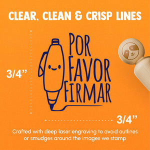 Por Favor Firmar Please Sign Spanish Pen Class School Teacher Stamp Rubber Stamp for Stamping Crafting Planners
