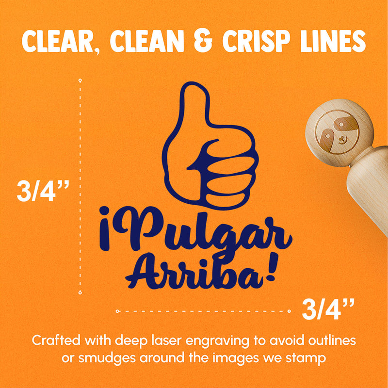 Pulgar Arriba Thumbs Up Spanish Compliment Teacher Stamp Rubber Stamp for Stamping Crafting Planners