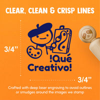 Que Creativo How Creative Artist Spanish Teacher Stamp Rubber Stamp for Stamping Crafting Planners