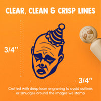 Realistic Sad Clown Man Jester Rubber Stamp for Stamping Crafting Planners