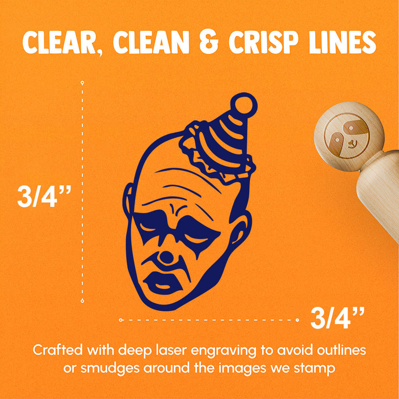 Realistic Sad Clown Man Jester Rubber Stamp for Stamping Crafting Planners