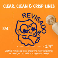 Revisado Owl Spanish Homework Revised Teacher Stamp Rubber Stamp for Stamping Crafting Planners