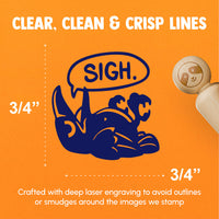 Sigh Depressed Raven Crow Bird Emo Rubber Stamp for Stamping Crafting Planners