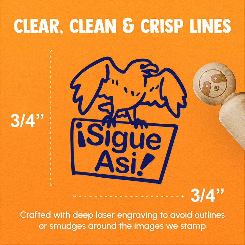 Sigue Asi Spanish Keep it Up Eagle Bird Teacher Stamp Rubber Stamp for Stamping Crafting Planners