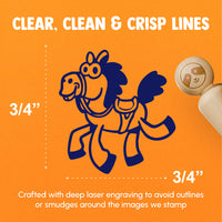 Silly Cartoon Horse Prancing Galloping Skipping Rubber Stamp for Stamping Crafting Planners