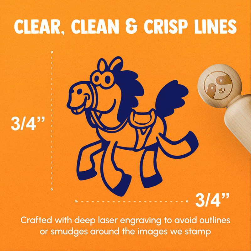Silly Cartoon Horse Prancing Galloping Skipping Rubber Stamp for Stamping Crafting Planners