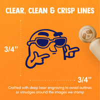 Silly Finger Guns and Sunglasses Cool Rubber Stamp for Stamping Crafting Planners
