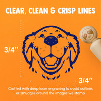 Smiling Goofy Golden Retriever Dog Rubber Stamp for Stamping Crafting Planners