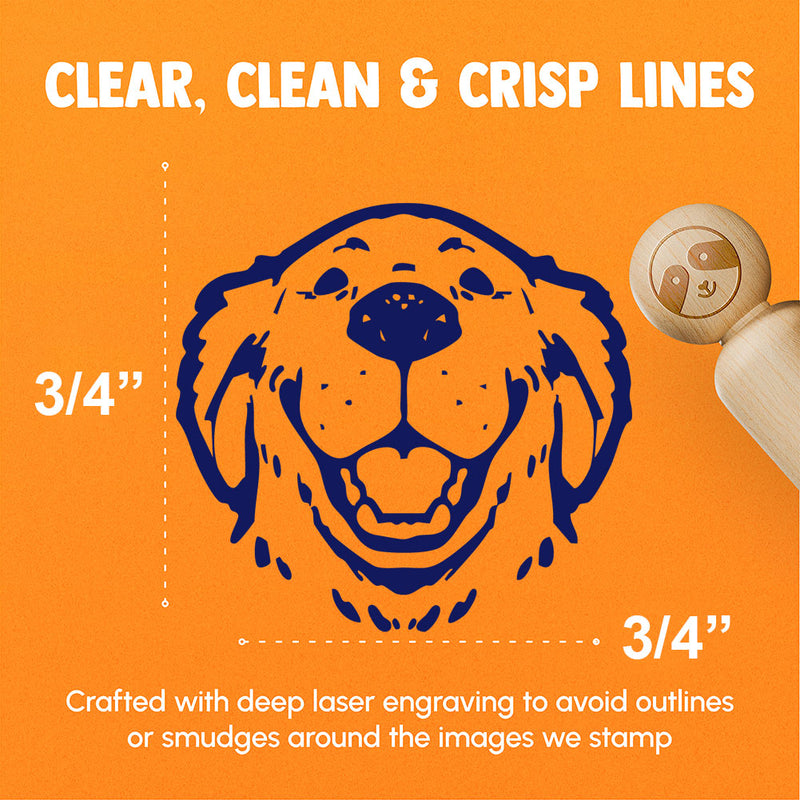 Smiling Goofy Golden Retriever Dog Rubber Stamp for Stamping Crafting Planners