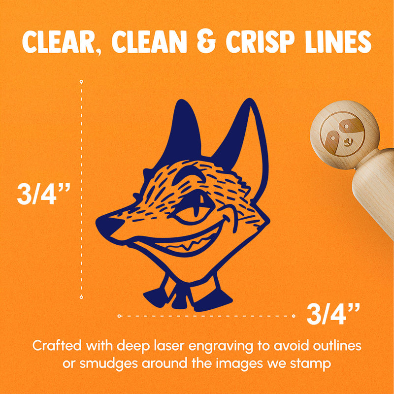 Smiling Sly Fox Suit and Tie Rubber Stamp for Stamping Crafting Planners