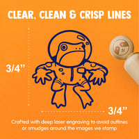 Space Frog in Spacesuit Science Fiction Rubber Stamp for Stamping Crafting Planners