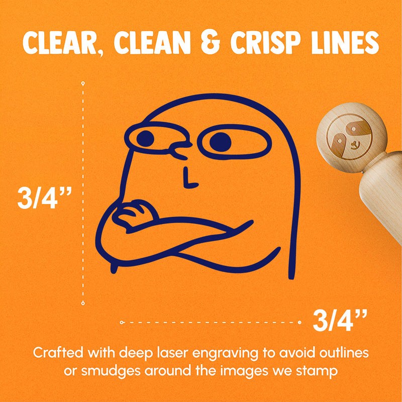 Speechless Emote Reaction Arms Crossed Funny Rubber Stamp for Stamping Crafting Planners