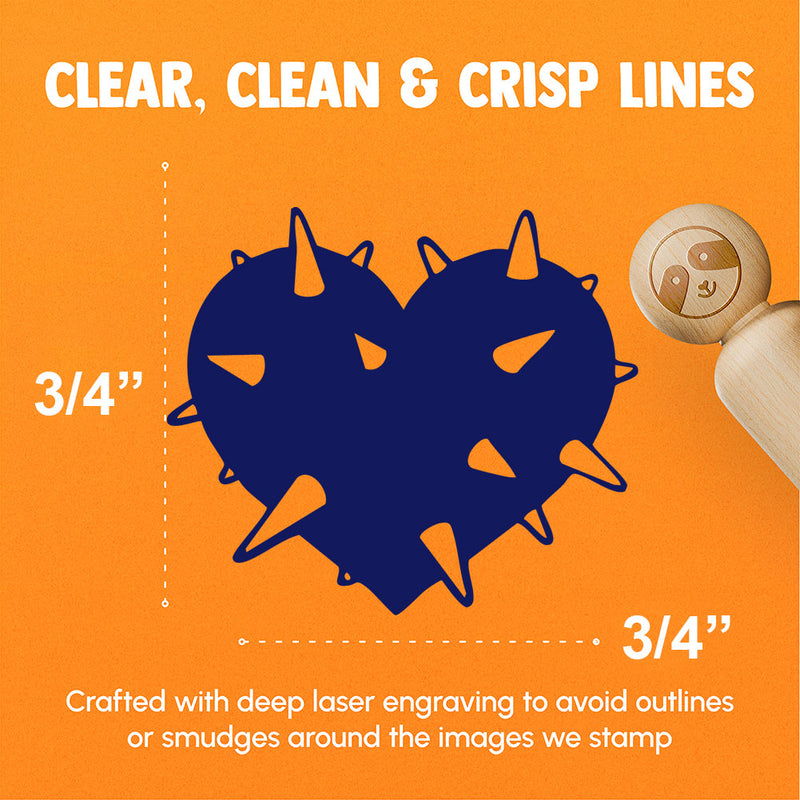 Spiked Heart Guarded Love Prickly Rubber Stamp for Stamping Crafting Planners