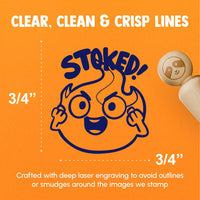 Stoked Fire Excited Positive Encouragement Rubber Stamp for Stamping Crafting Planners