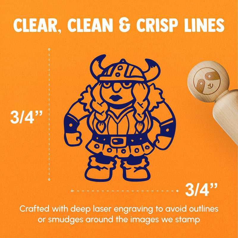 Strong Viking Barbarian Woman Norse Horned Helmet Rubber Stamp for Stamping Crafting Planners