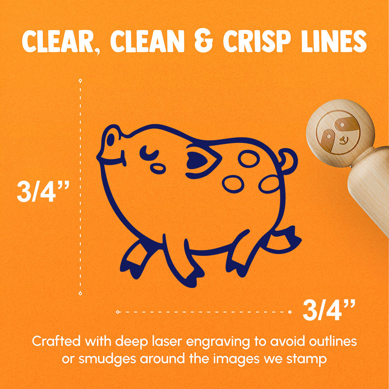 Strutting Cartoon Pig Piglet Pork Rubber Stamp for Stamping Crafting Planners