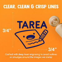 Tarea Spanish Homework Paper Pencil Teacher Stamp Rubber Stamp for Stamping Crafting Planners