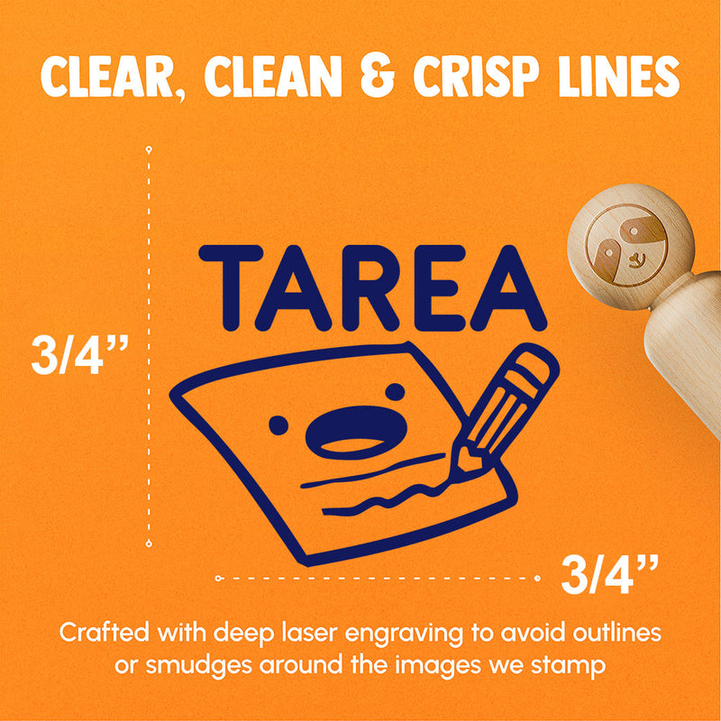 Tarea Spanish Homework Paper Pencil Teacher Stamp Rubber Stamp for Stamping Crafting Planners