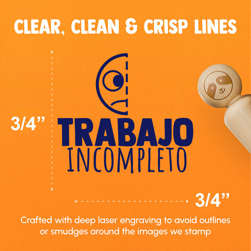 Trabajo Incompleto Incomplete Work Spanish School Teacher Stamp Rubber Stamp for Stamping Crafting Planners