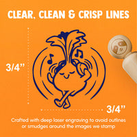 Turnip Jamming to Beat of Music Earphones Rubber Stamp for Stamping Crafting Planners