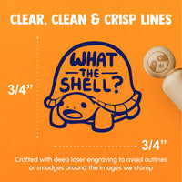 What the Shell Surprised Shocked Turtle Cute Rubber Stamp for Stamping Crafting Planners