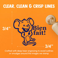 Bien Fait French Compliment Cartoon Mouse Rodent Rat Rubber Stamp for Stamping Crafting Planners