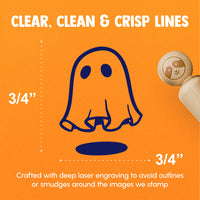 Cute Floating Sheet Ghost with Shadow Halloween Rubber Stamp for Stamping Crafting Planners
