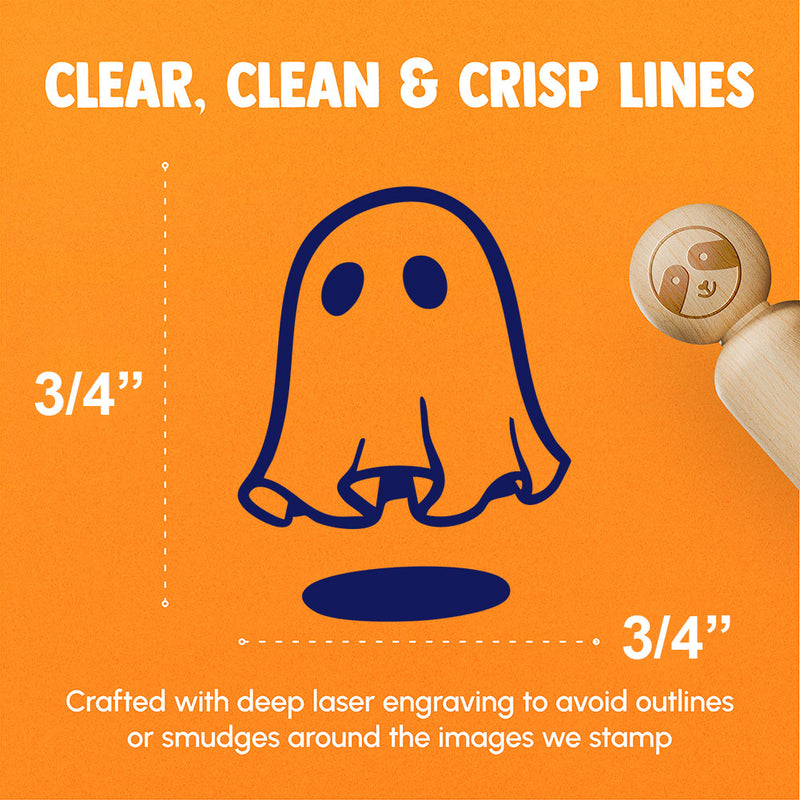 Cute Floating Sheet Ghost with Shadow Halloween Rubber Stamp for Stamping Crafting Planners