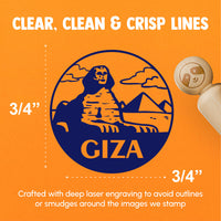 Great Sphinx Giza Egypt Pyramid Landmark Destination Circle Rubber Stamp for Stamping Crafting Planners