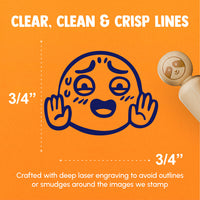 Nervous Smile Hands Up Sweating Rubber Stamp for Stamping Crafting Planners