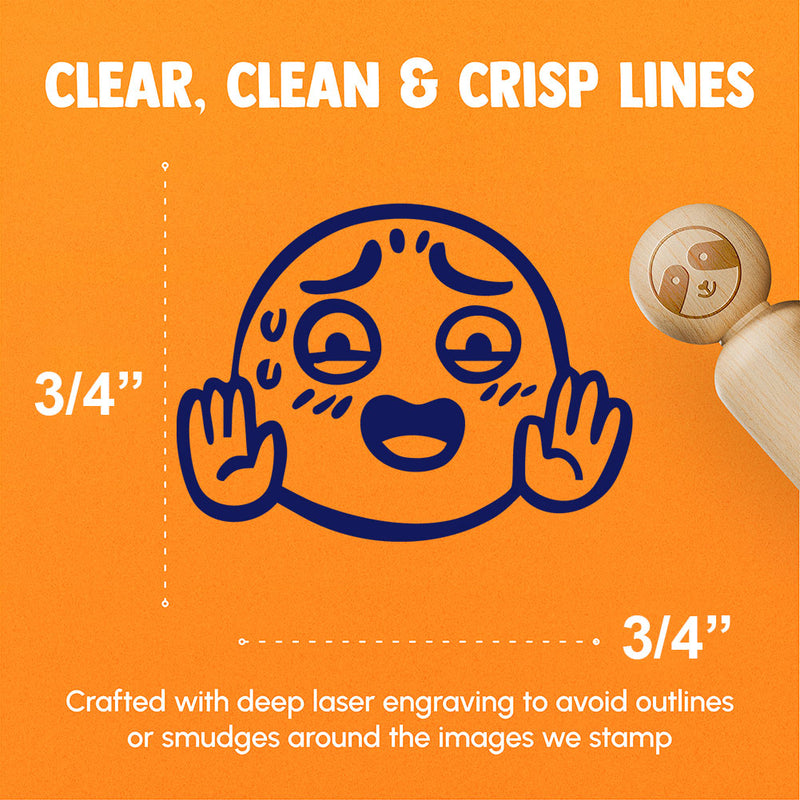 Nervous Smile Hands Up Sweating Rubber Stamp for Stamping Crafting Planners