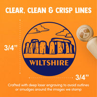 Wiltshire England Stonehenge Landmark Destination Circle Rubber Stamp for Stamping Crafting Planners