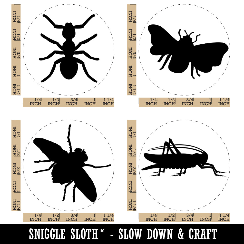 Ant Grasshopper Fly Bee Bug Insect Rubber Stamp Set for Stamping Crafting Planners
