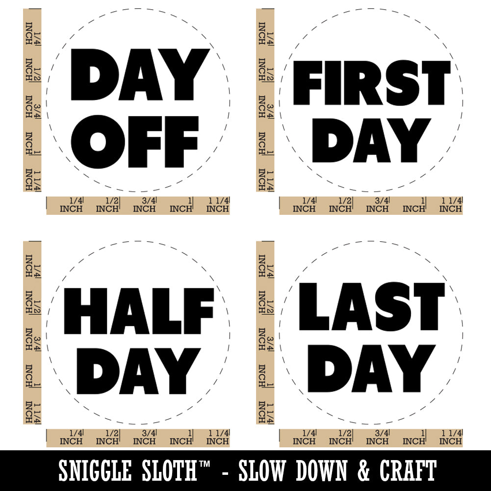 School Important Calendar Day First Last Half Off Rubber Stamp Set for Stamping Crafting Planners