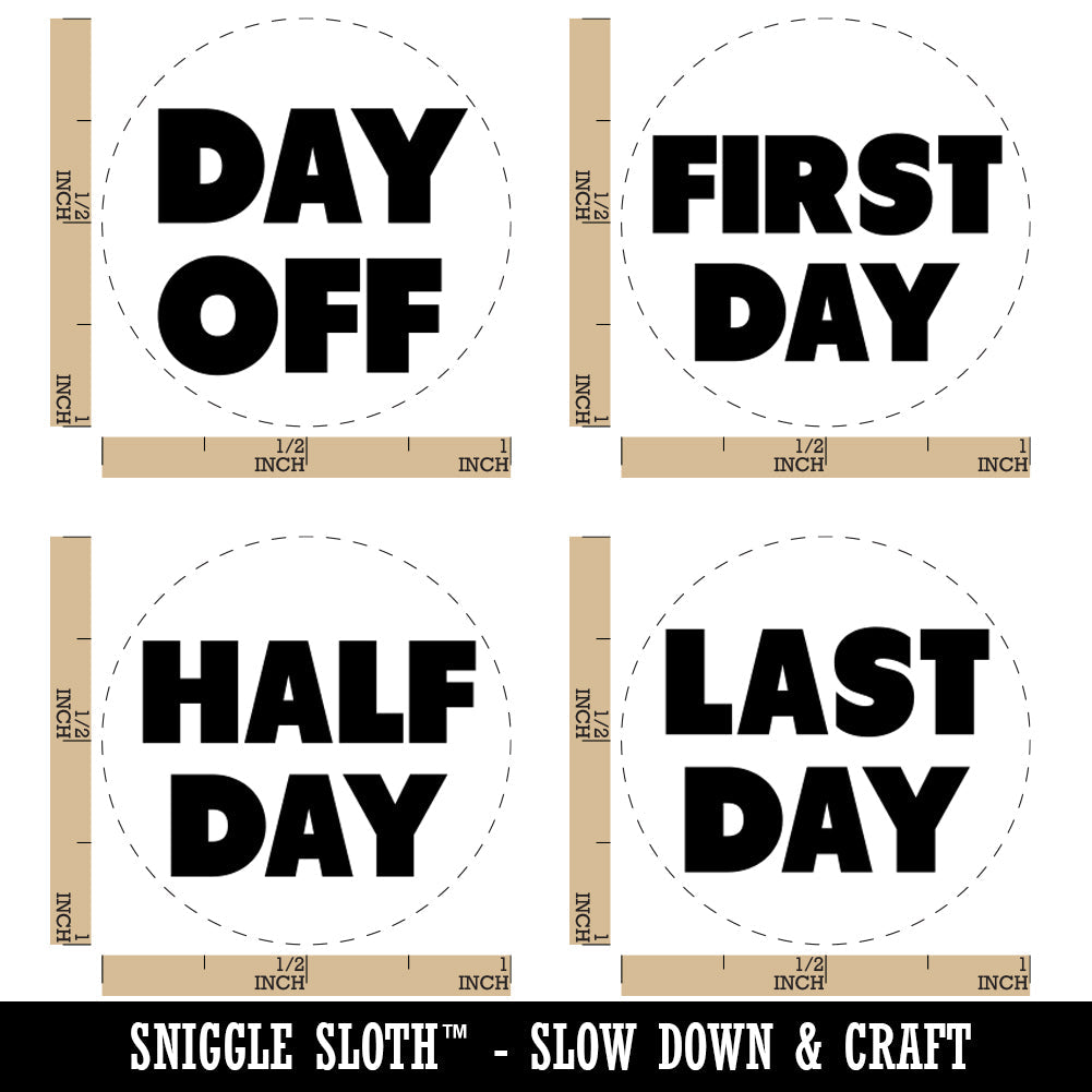 School Important Calendar Day First Last Half Off Rubber Stamp Set for Stamping Crafting Planners