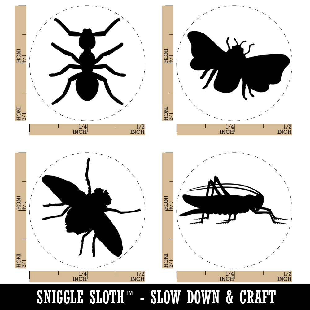 Ant Grasshopper Fly Bee Bug Insect Rubber Stamp Set for Stamping Crafting Planners