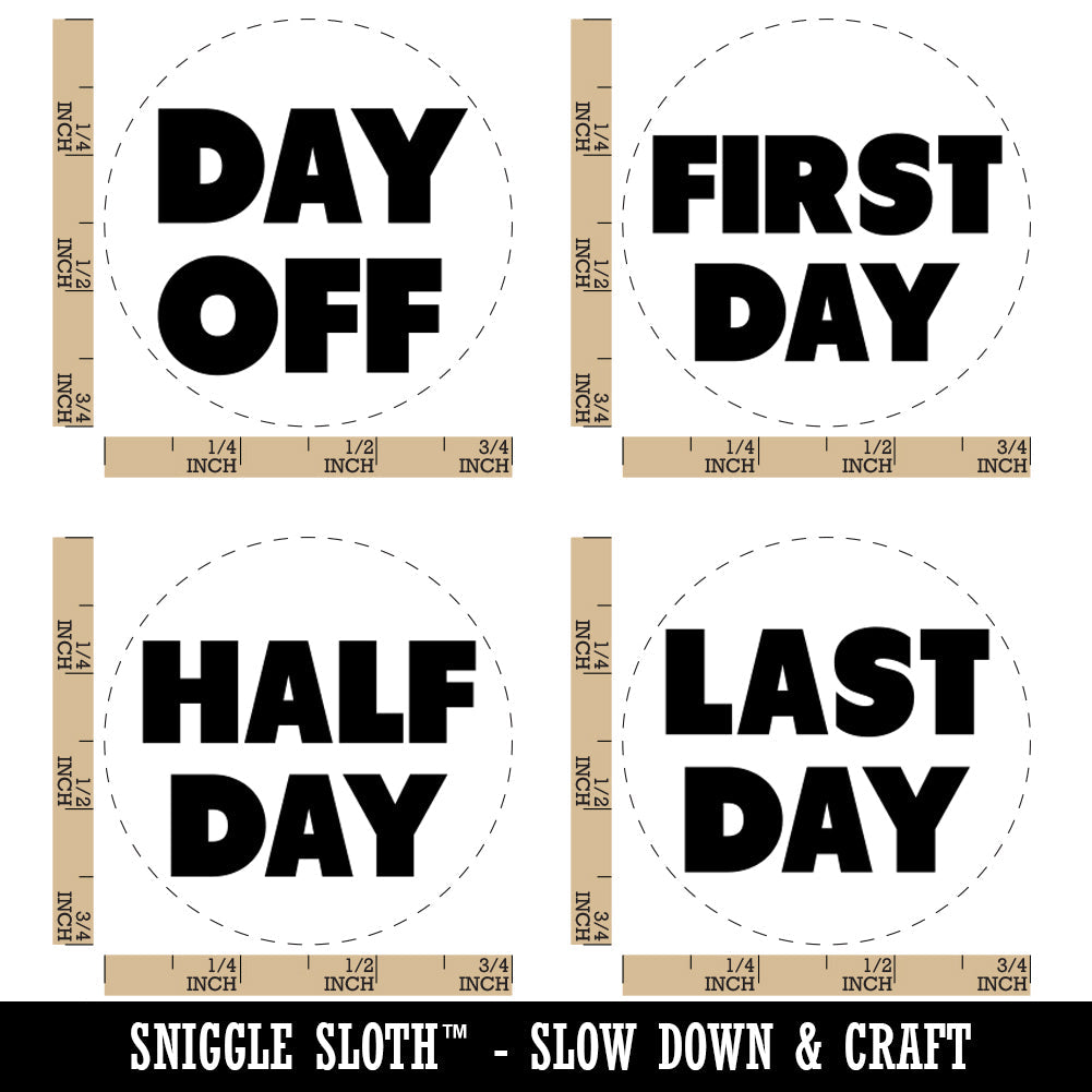 School Important Calendar Day First Last Half Off Rubber Stamp Set for Stamping Crafting Planners