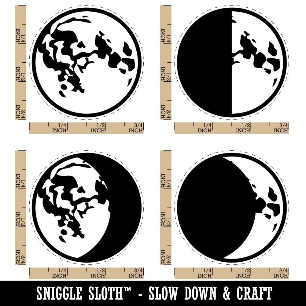 Moon Phases Quarter Waxing Waning Full Rubber Stamp Set for Stamping Crafting Planners