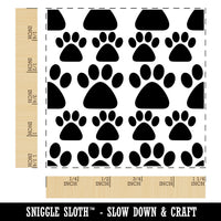 Paw Print Pattern Background Square Rubber Stamp for Stamping Crafting