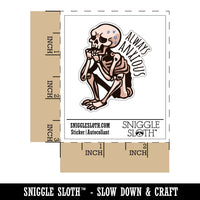 Water Bottle Sticker Set Always Anxious Skeleton Nervous Sitting Cute Waterproof Vinyl Stickers Pack Decal, Skateboard, Laptop, Car, Window, Bumper - 5 Pack