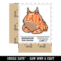 Water Bottle Sticker Set Amazonian Horned Frog Grumpy Orange Surinam Cute Waterproof Vinyl Stickers Pack Decal, Skateboard, Laptop, Car, Window, Bumper - 5 Pack