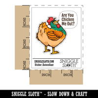 Water Bottle Sticker Set Are You Chicken Me Out Flirty Rooster Cute Waterproof Vinyl Stickers Pack Decal, Skateboard, Laptop, Car, Window, Bumper - 5 Pack