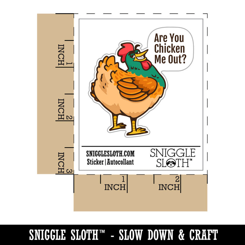 Water Bottle Sticker Set Are You Chicken Me Out Flirty Rooster Cute Waterproof Vinyl Stickers Pack Decal, Skateboard, Laptop, Car, Window, Bumper - 5 Pack
