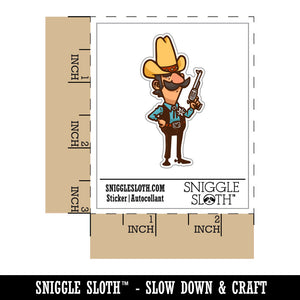 Water Bottle Sticker Set Cartoon Cowboy Western Sheriff Wild Western Cute Waterproof Vinyl Stickers Pack Decal, Skateboard, Laptop, Car, Window, Bumper - 5 Pack