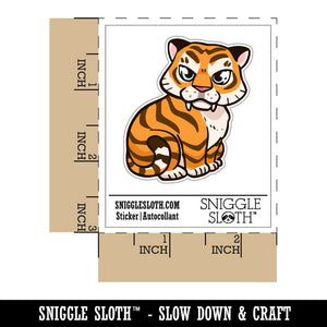 Water Bottle Sticker Set Cute Tiger Cub Kitten Cat Stripes Cute Waterproof Vinyl Stickers Pack Decal, Skateboard, Laptop, Car, Window, Bumper - 5 Pack