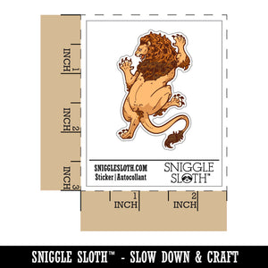 Water Bottle Sticker Set Ferocious Crawling Lion Regal Cat Fierce Cute Waterproof Vinyl Stickers Pack Decal, Skateboard, Laptop, Car, Window, Bumper - 5 Pack