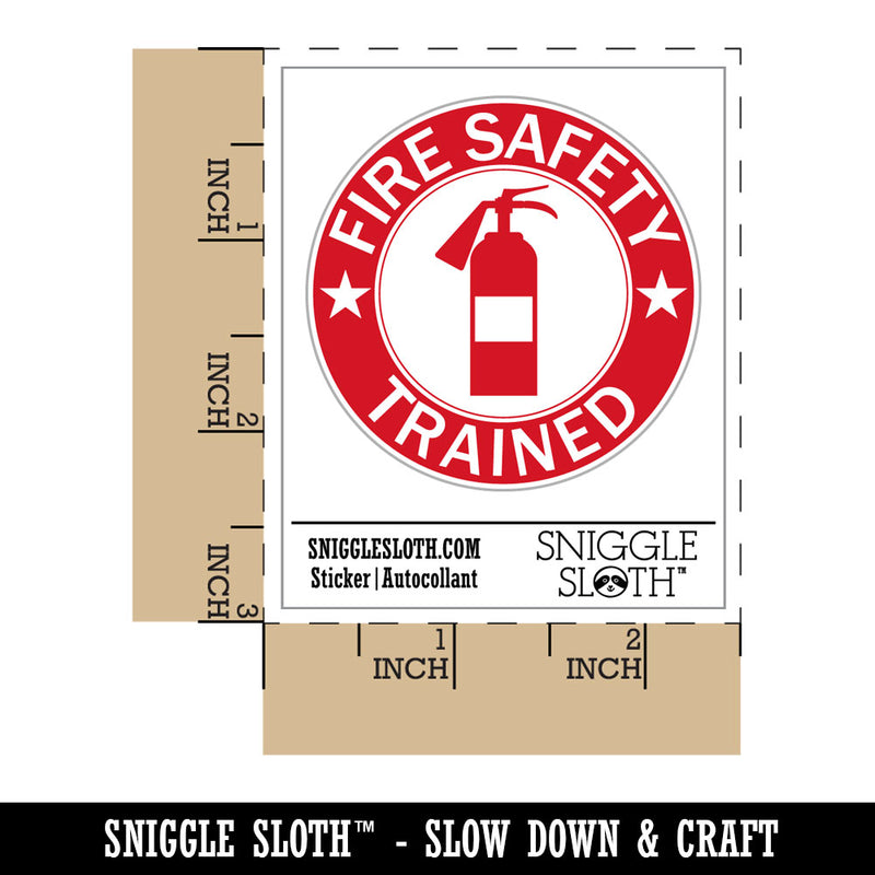 Water Bottle Sticker Set Fire Safety Trained Extinguisher Sign Cute Waterproof Vinyl Stickers Pack Decal, Skateboard, Laptop, Car, Window, Bumper - 5 Pack