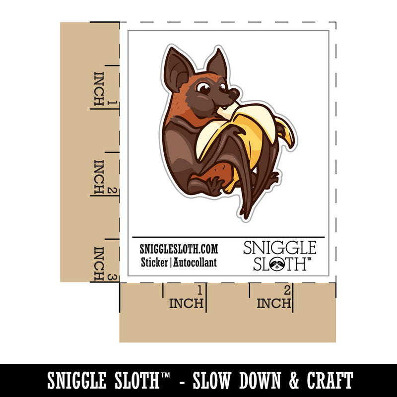 Water Bottle Sticker Set Fruit Bat Eating Banana Cute Waterproof Vinyl Stickers Pack Decal, Skateboard, Laptop, Car, Window, Bumper - 5 Pack