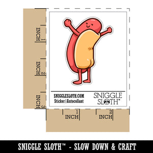 Water Bottle Sticker Set Hot Dog Buns Butt Food Funny Cute Waterproof Vinyl Stickers Pack Decal, Skateboard, Laptop, Car, Window, Bumper - 5 Pack