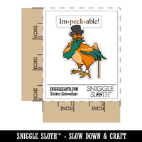 Water Bottle Sticker Set Impeccable Dapper Chicken Top Hat Cane Cute Waterproof Vinyl Stickers Pack Decal, Skateboard, Laptop, Car, Window, Bumper - 5 Pack